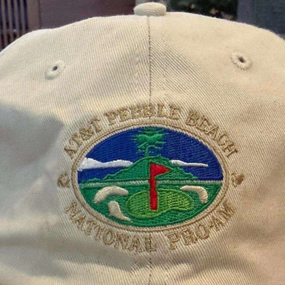 Pebble Beach Pro-Am Tournament Golf Cap Beige with embroidered logo - Picture 2 of 4